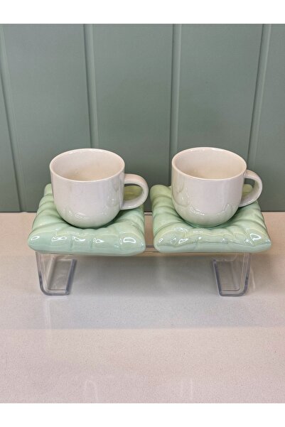 dunyazuccaciye 2 Kişilik Pinterest Türk Kahvesi Fincanı (Su yeşili)
