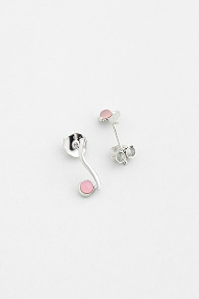 So CHIC... Kalsedon Büyüsü 18 Ayar Beyaz Altın Kaplama Gümüş Küpe