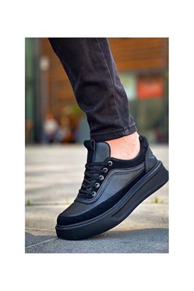 gizlitopuk حذاء رياضي رجالي أسود بكعب مخفي يزيد الطول 7 سم طراز GT00300