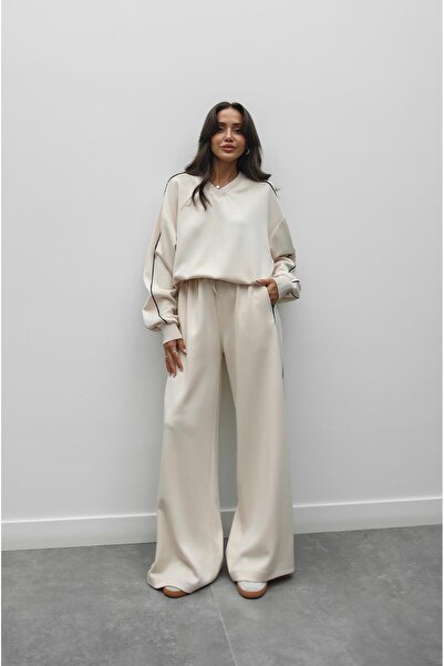 Havoş Modal tréningruha szett bézs csíkokkal