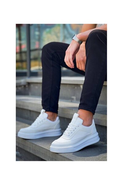 gizlitopuk Boy Uzatan 7 cm Gizli Topuklu Beyaz Erkek Spor Ayakkabı GT0200