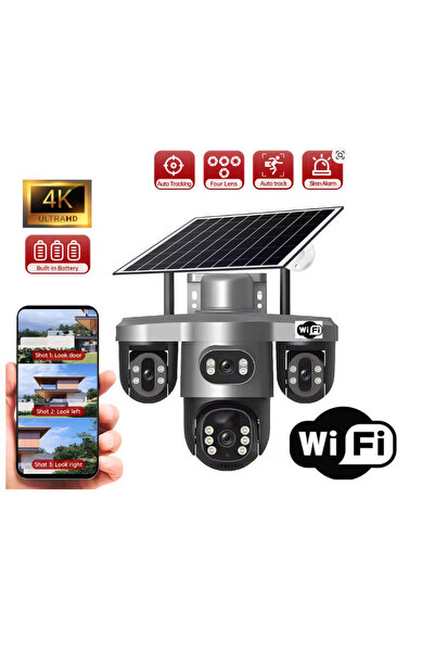 OEM Triple Surveillance Camera with All 3 Rotating Cameras in the App, WiFi, Gray