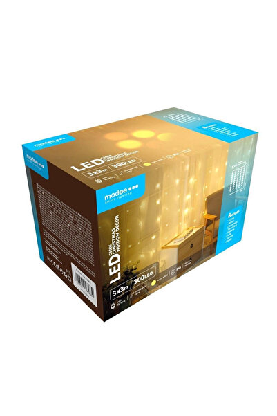 Nobrand Decorative LED garland Modee C3006, 300 lights, 3.6W, 3x3 m, warm white, curtain type
