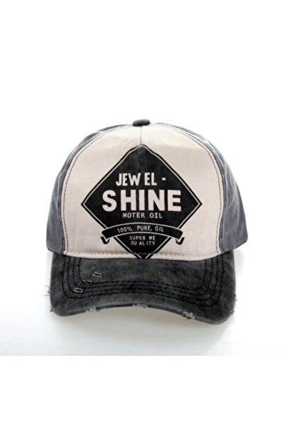 DOĞALYA Unisex Jewel Shine Vintage Cap Hat Gray