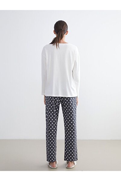 LC Waikiki LCW Young Bisiklet Yaka Baskılı Kadın Pijama Takımı