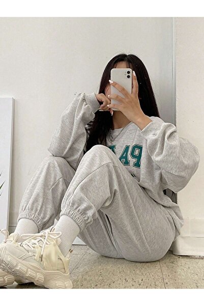 macklin Women's Paris Printed 3 Thread Crew Neck Tracksuit Set