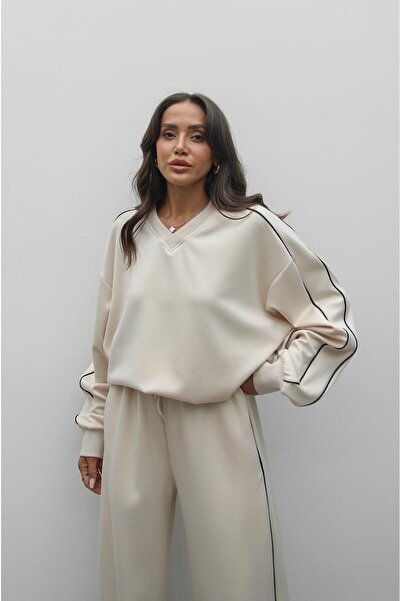 Havoş Modal tréningruha szett bézs csíkokkal