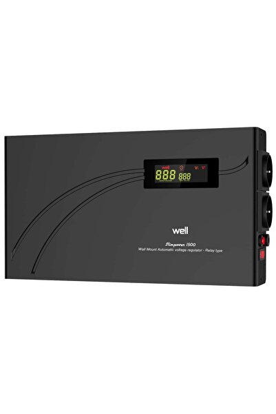 Well Стабилизатор на напрежение с реле AVR-REL-SLIMPOWER1500-WL