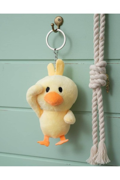 Şirin 12cm Peluş Ördek Anahtarlık – Sevimli Sarı Ördek