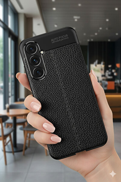 Rivor Samsung Galaxy A17 Uyumlu Kılıf Kamera Korumalı Deri Görünümlü Dikiş De...