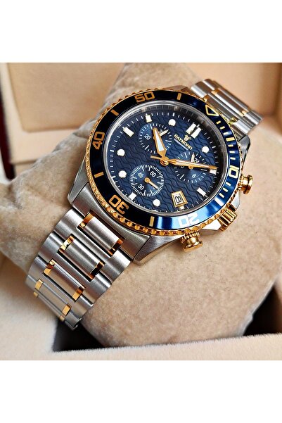 Raymond Lacivert Kadran Çelik Erkek Kol Saati