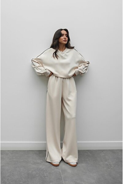 Havoş Modal tréningruha szett bézs csíkokkal