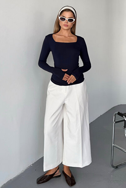 MGEStore Women's Square Neck Basic Long Sleeve Finger-Loop Modal Fabric Body Blouse