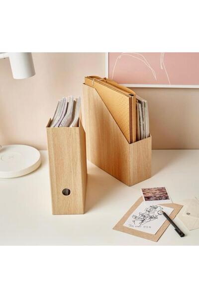 IKEA HASTVISKARE dosyalık, meşe görünümlü, 10x25x30 cm, 2 adet BS DİJİTAL MAĞAZACILIK