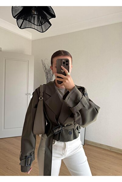 BAŞARAN KEMER DETAYLI KISA HAKİ TRENÇ