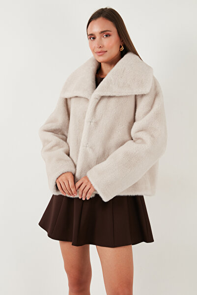 Lela Oversize Fit Wide Collar Lined Fur Fur 497Afra