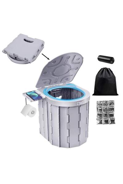SIKS Toaletă mobilă, portabilă și pliabilă, potrivită pentru camping, rulote, pescari