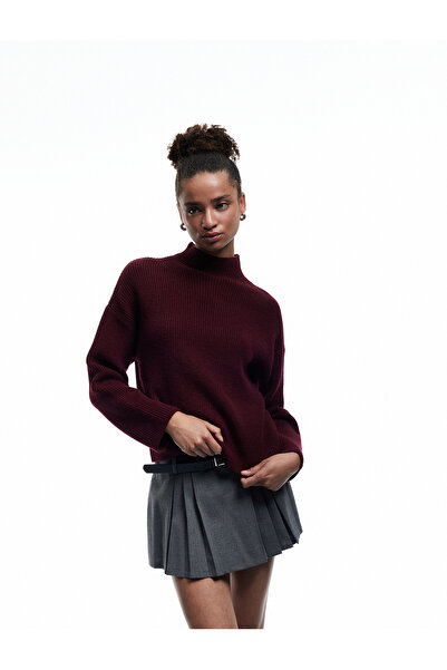 Koton Guler înalt cu mânecă lungă, confortabil, tricot de bază, pulover