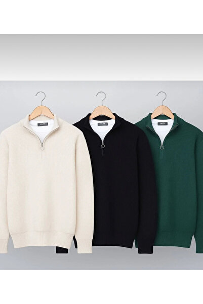 LC Waikiki 3 lü avantajlı set paket erkek salaş yarım fermuarlı kışlık kazak