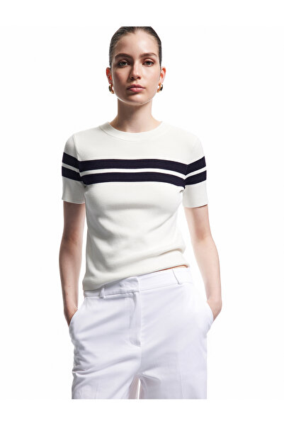 Koton Tricotaj cu mânecă scurtă din țesătură de viscoză, cu decolteu crew, hanorac