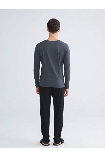 LC Waikiki Bisiklet Yaka Uzun Kollu Erkek Pijama Takımı