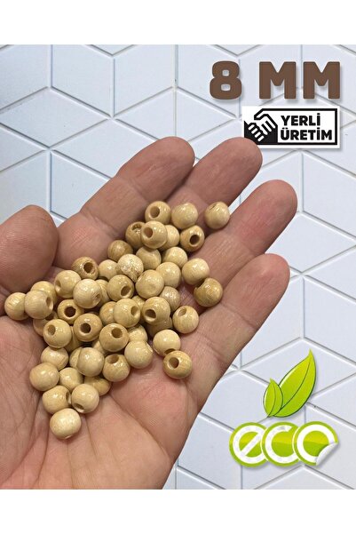 Artdeco 8 мм лаковані дерев'яні намистини (50 грам, в середньому 224 штуки) Д...