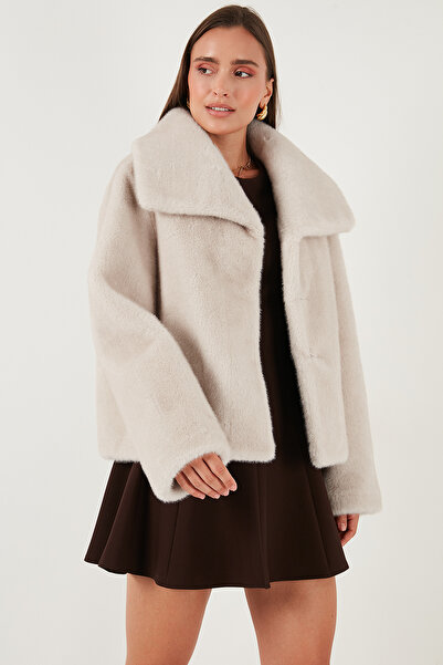 Lela Oversize Fit Wide Collar Lined Fur Fur 497Afra