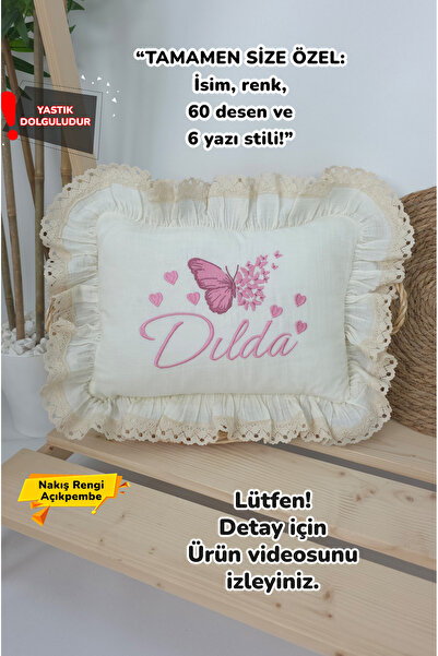 gros shop Müslin Yeni Doğan 4Katlı Organik %100Pamuk Kişiye Özgü Nakışlı Hast...