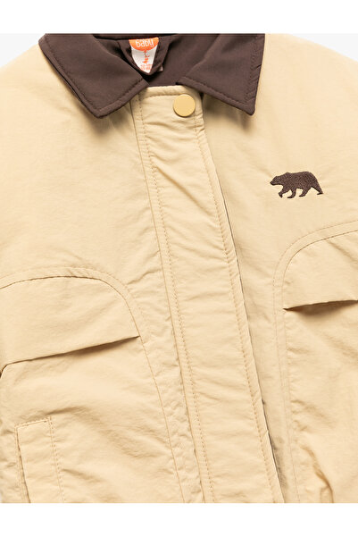 Koton Бомбър яке с дълги ръкави, джобове, цветни блокове и яка с цип