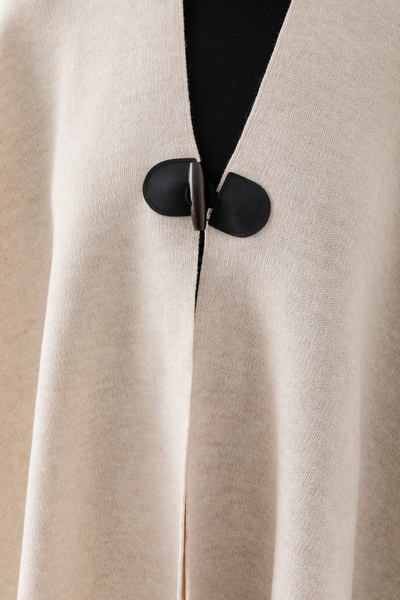 VEGA MODA Plain Knitwear Button Detailed Stylish Design Poncho, Plain Interlock, Poncho, Plain Patternless Shawl Poncho, Poncho
