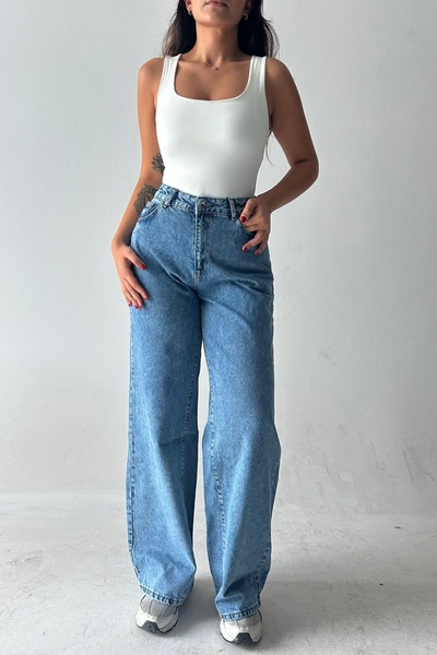 DİONNA Palazzo Casual Wide Leg High Waist Wide Leg Jeans