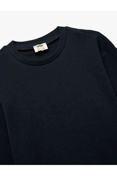 Koton Pamuklu Uzun Kollu Bisiklet Yaka Oversize Basic Okul Sweatshirt