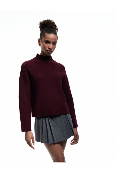 Koton Guler înalt cu mânecă lungă, confortabil, tricot de bază, pulover