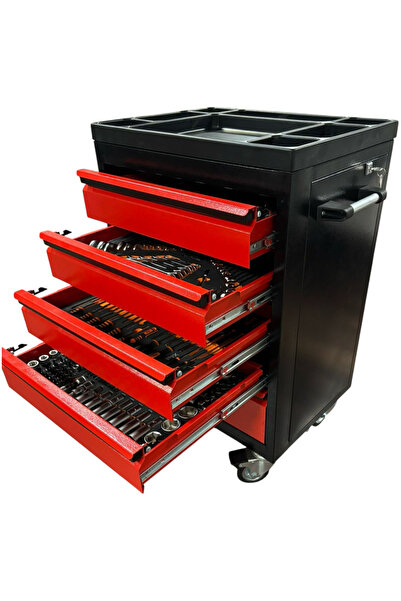 OTOMEKSAN 315 Parça Profesyonel Dolu Takım Arabası – Çekmeceli, Tekerlekli At...