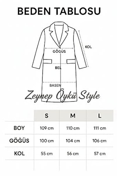 Zeynep Öykü Style Women's Oversize Cashmere Coat