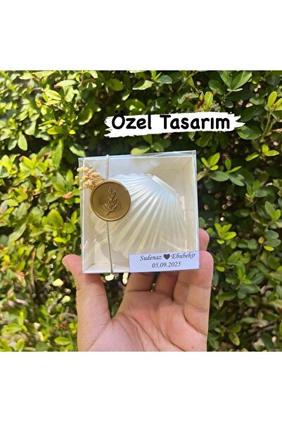 aralmini 10 Adet Istiridye Kutu Içerisinde Mum, Nikah Şekeri, Doğum, Sünnet, ...