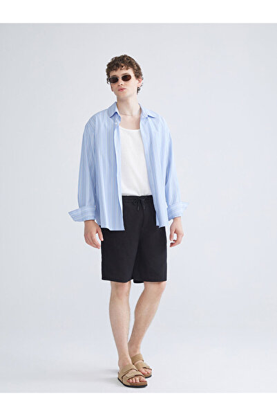 LC Waikiki Μαύρο ανδρικό σορτς άνετο και άνετο