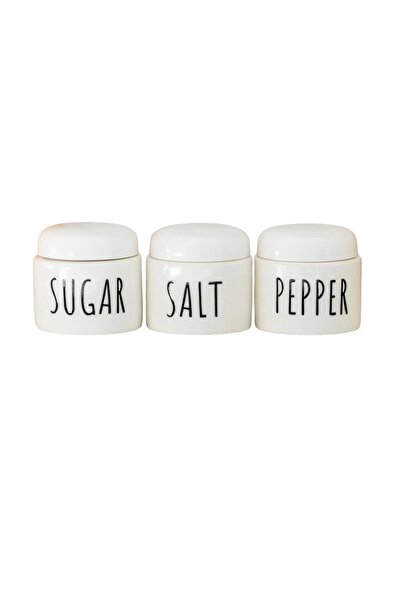 HSDemirci 3-Piece Ceramic Spice Set White 350 ml