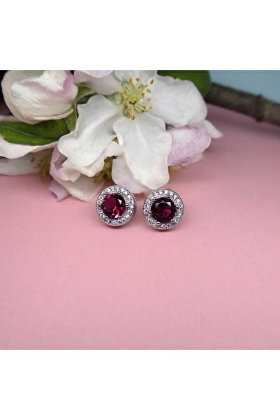 Silver berry S925 Earrings Urban Chic Red