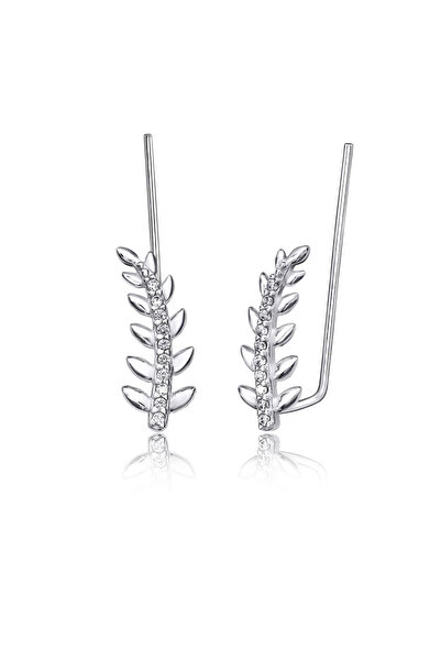 Silver berry S925 Cercei Spring Leaves de tip Ear Pins