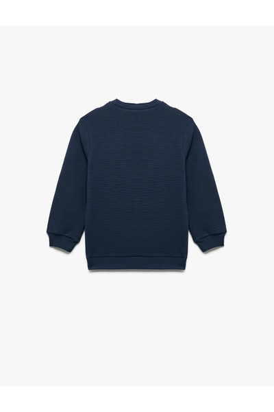 Koton Pamuklu Uzun Kollu Bisiklet Yaka Basic Okul Sweatshirt