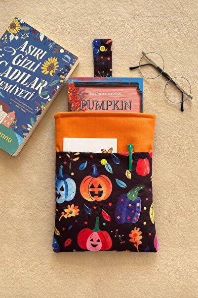 Outlet Çarşım Θήκη βιβλίων Pumpkins με τσέπη Δώρο για τους λάτρεις των βιβλίω...