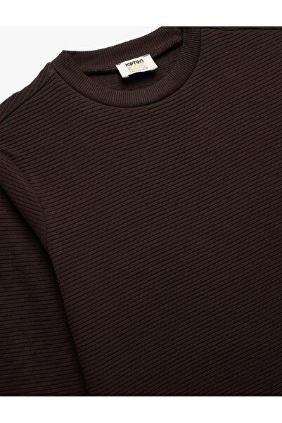 Koton Pamuklu Uzun Kollu Bisiklet Yaka Basic Okul Sweatshirt