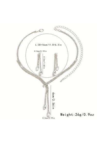 Estilo Lingerie Diamond-Looking Dream Model Jewelry Set Bride Wedding Engagement Invitation Prom Daily Jewelry Gift Jewelry Set