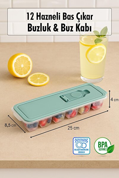 Depa وعاء ثلج وحاوية ثلج مكونة من 12 حجرة باللون الأبيض