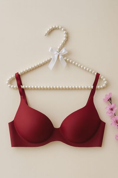 Genel Markalar Bordo Lazer Kesim Yarım Destekli Balensiz Sütyen