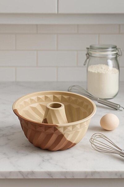 Depa Silicone Cake Mold Large Cream Color Round 24 cm