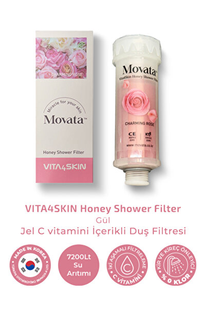 teknotrust C vitamini ve bal içeren güzel kokulu duş filtresi, sağlıklı ve fe...