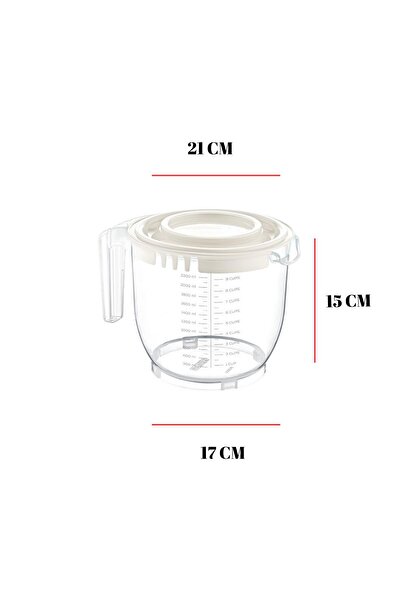 Depa 2200 ml Mixer Container White & Measuring Container & Storage Container
