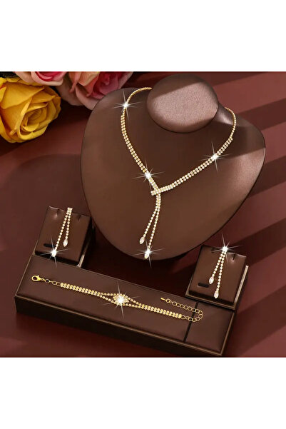 Estilo Lingerie طقم مجوهرات بمظهر الماس طراز راقي للعروس حفلات الزفاف والخطوبة والحفلات الراقصة والمناسبات اليومية هدية مجوهرات